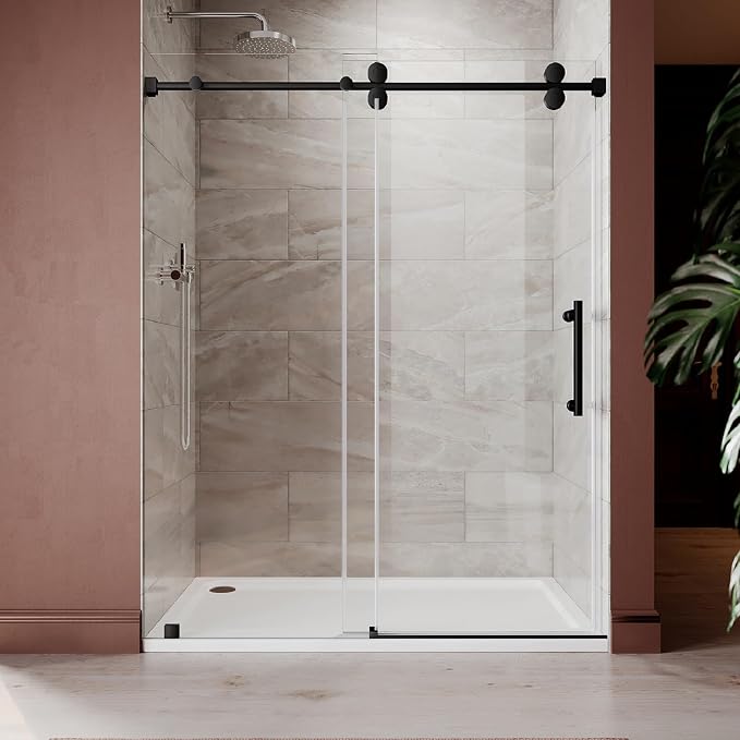 66-72 Inch x 80 Inch Sliding Frameless Shower Door, 3/8" Tempered Glass - Image 7