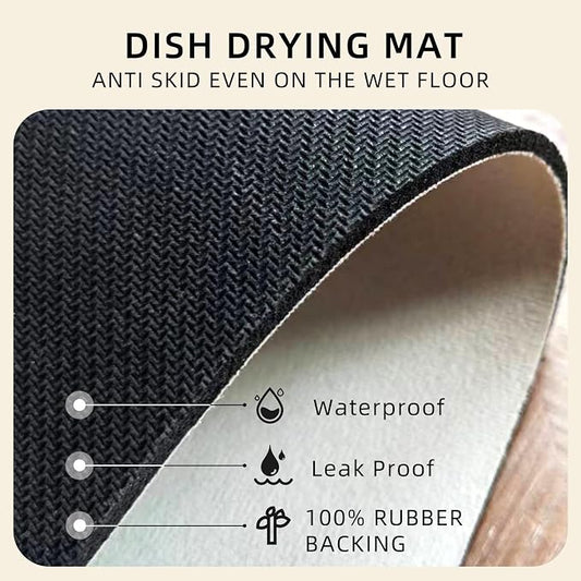 Dish Drying Mat Diatomaceous Earth Soft Coffee Mat, Silicone Dish Drying Mat - Image 2