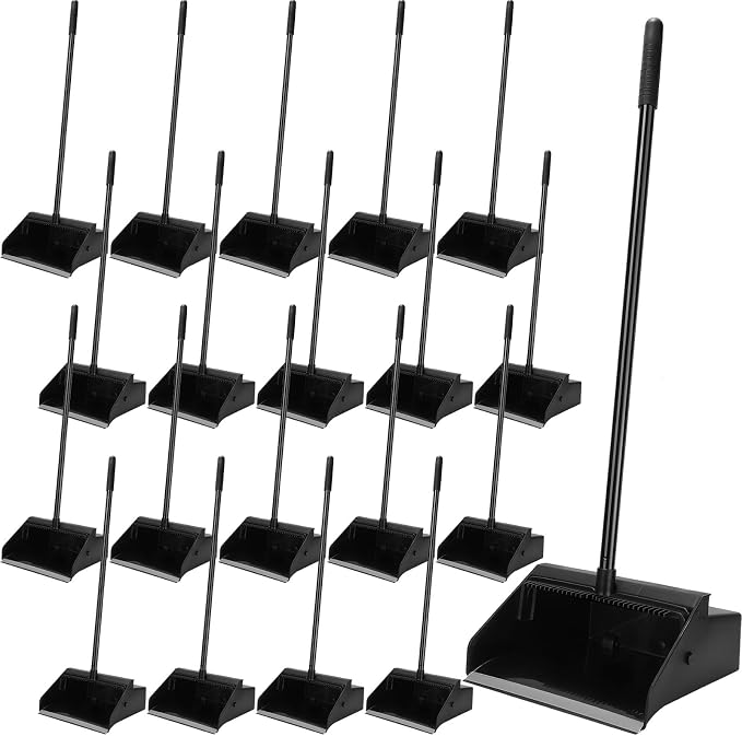 Leumoi 20 Pcs Dust Pans with Long Handle Set 36.6 Inch Commercial Dust Pan with by Leumoi