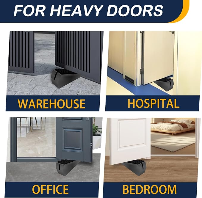 Heavy Duty Door Stopper Adjustable Spring Large Stoppers Wedge, Tall up to 3 - Image 3