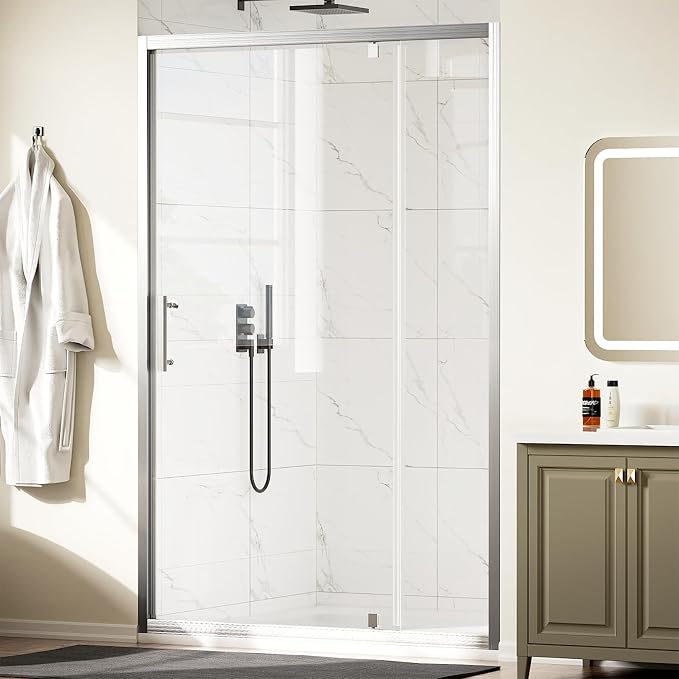 WinZo 47-48" W ×72" H Pivot Shower Door, 1/4" SGCC Clear Tempered Glass Shower by winzo