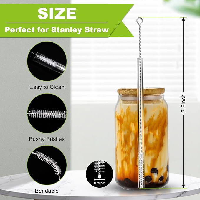 Long Straw Cleaner Brush Set Travel: 8 Pack Straw Brush Cleaner - Image 3
