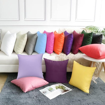 4-Pack 100% Cotton Comfortable Solid Decorative Throw Pillow Case,Thmyo Square Cushion Cover Pillowcase Sublimation Blank Pillow Covers DIY Throw Pillowcase(20x20 inch/ 50x50cm,Dark Reddish Purple)