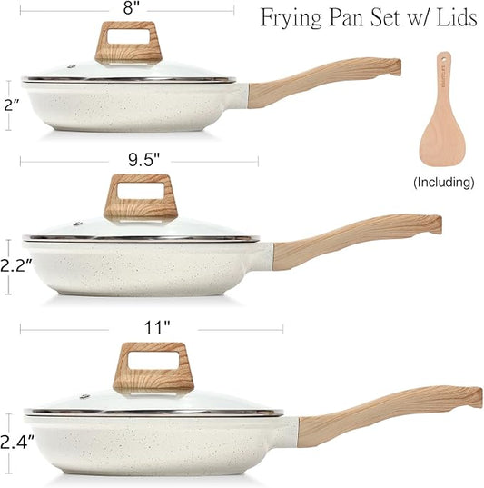 ESLITE LIFE Nonstick Ceramic Frying Pans Skillets Set - Image 2