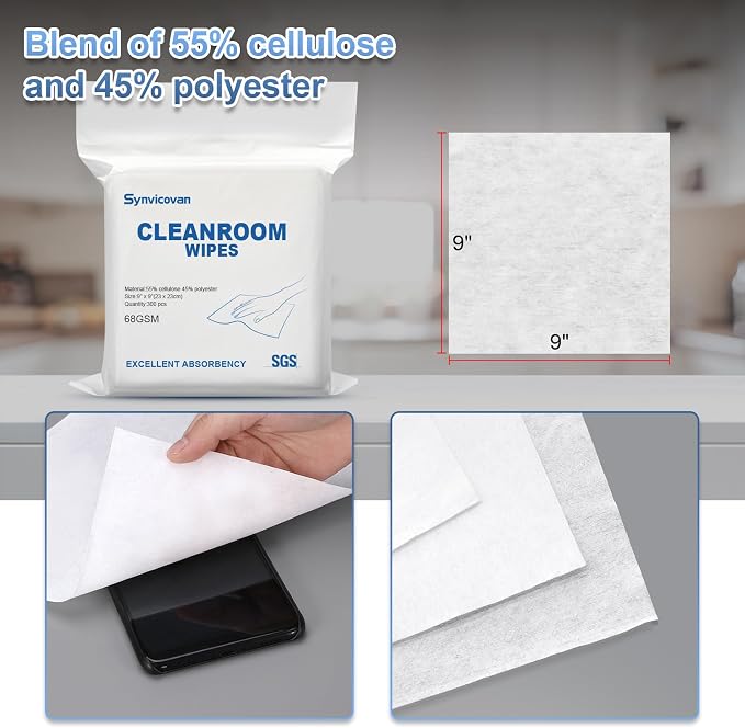 Cleanroom Wipes 9"x9" Lint Free Wipes - Image 3