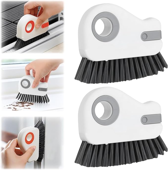 2 in 1 Groove Cleaning Brush Window Track Cleaning Tools, Crevice Brush by ZEELONA
