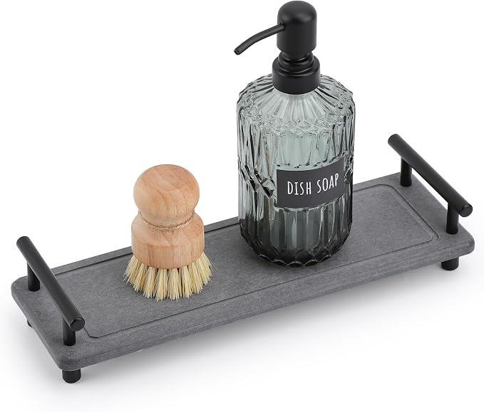 Segbeauty 12x4in Kitchen Sink Organizer, Instant Dry Sink Caddy Stone Drying Mat by Segbeauty