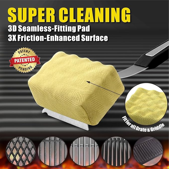 GRILLART Grill Brush Bristle Free, Replaceable BBQ Cleaning Head, Safe - Image 3