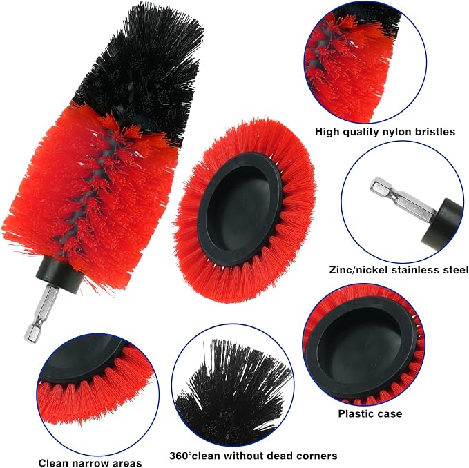8 Pcs Drill Brush Attachment Set, Power Cleaning Scrub Brush Kit - Image 3