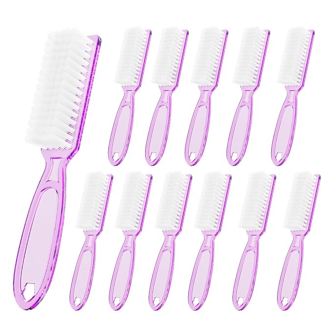 12 Pcs Handle Grip Cleaning Brushes, Hand Fingernail Nail Scrub Manicure Brush by SQULIGT