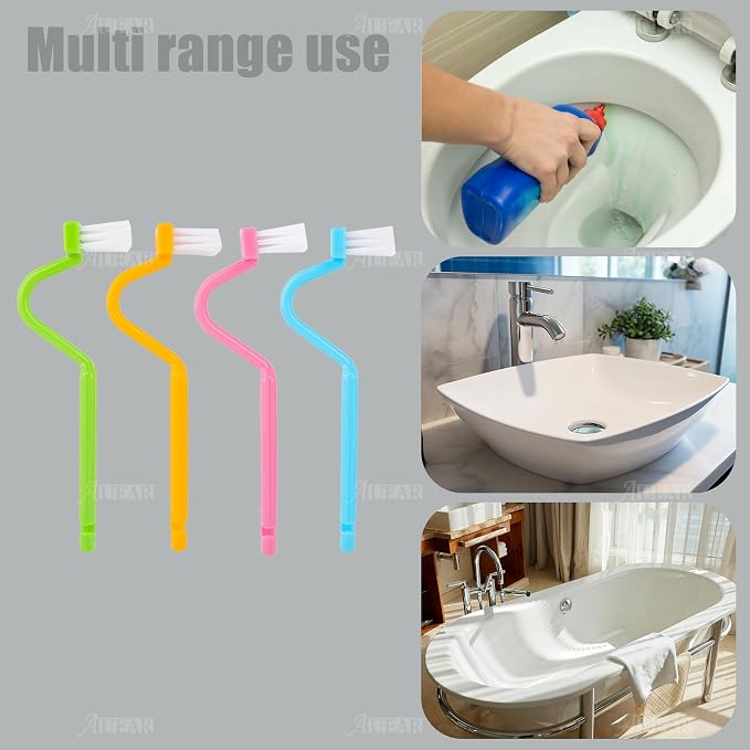 AUEAR, 4 Pack Plastic Curved Small Toilet Brushes Cleaning - Image 6