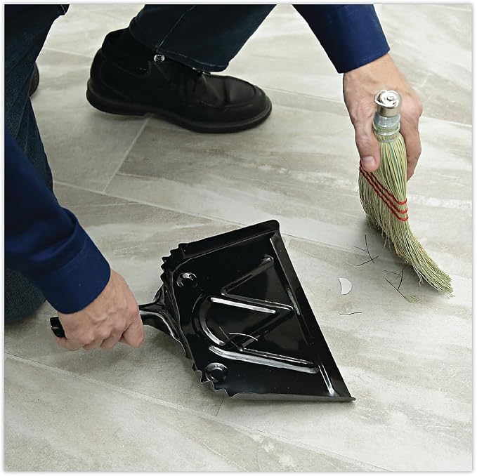 Boardwalk 04212 Metal Dust Pan 12" Wide 2" Handle Black 12/Carton - Image 4