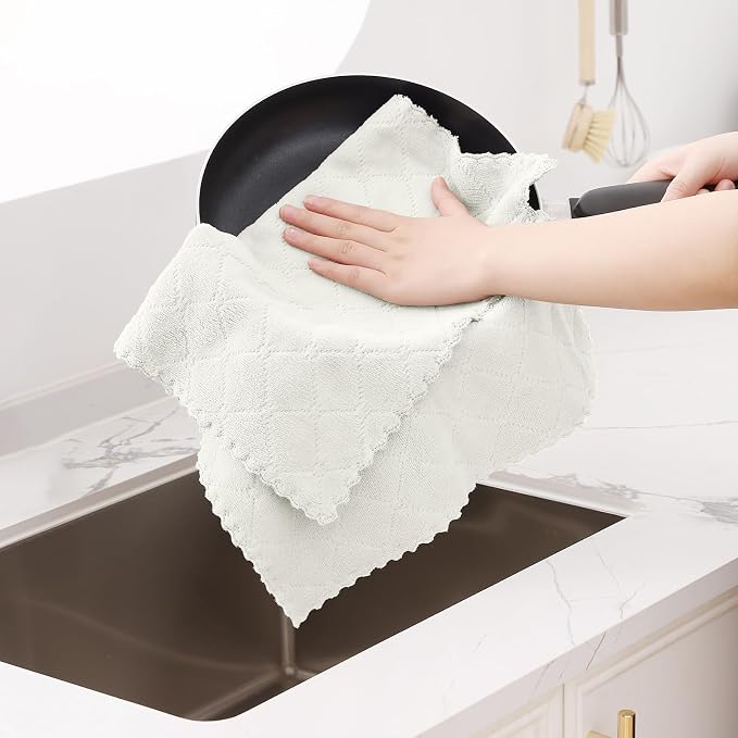Homaxy 12 Pack Dish Towels for Kitchen, Super Soft and Absorbent Coral Velvet - Image 3