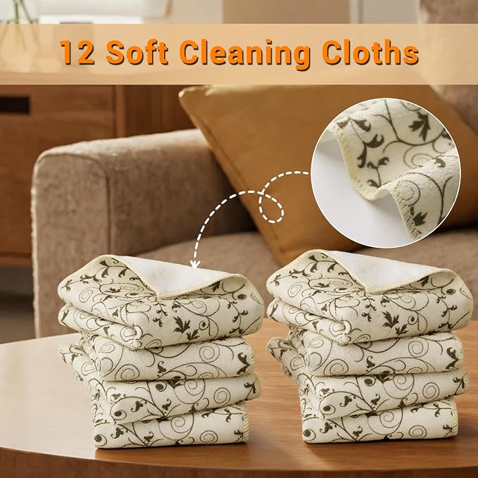 YUA Microfiber Cleaning Cloth 12 Pack, Microfiber Towels Cleaning, Microfiber - Image 3