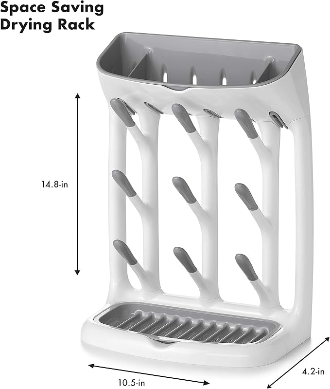 OXO Tot Space-Saving Bottle Drying Rack, Baby Bottle Organizer - Image 2