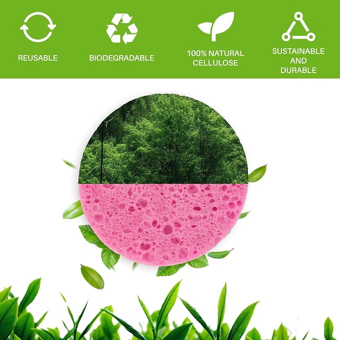 50-Count Compressed Facial Sponges, 100% Natural Cellulose Cosmetic Make Up - Image 7