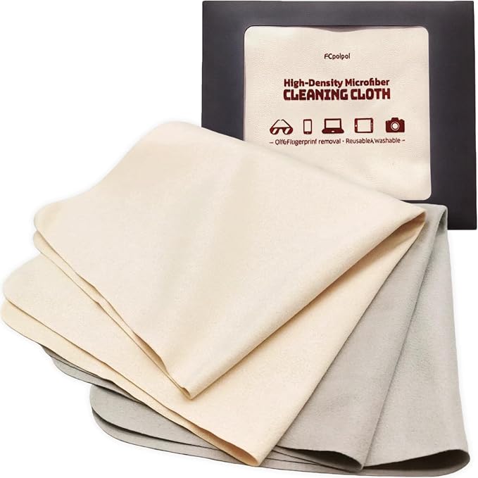 Glasses Cleaning Cloth, 30% Thicker 260g High-Density Microfiber Cleaning Cloth by FCpoipoi