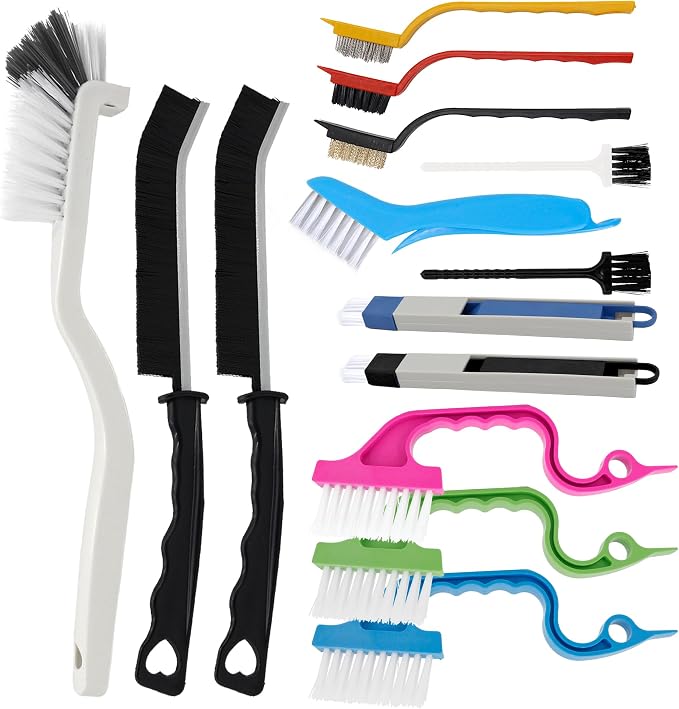 15Pcs Crevice Cleaning Brush Set Hard Bristle Scrub Brushes Tools Groove Gap by SHRJ