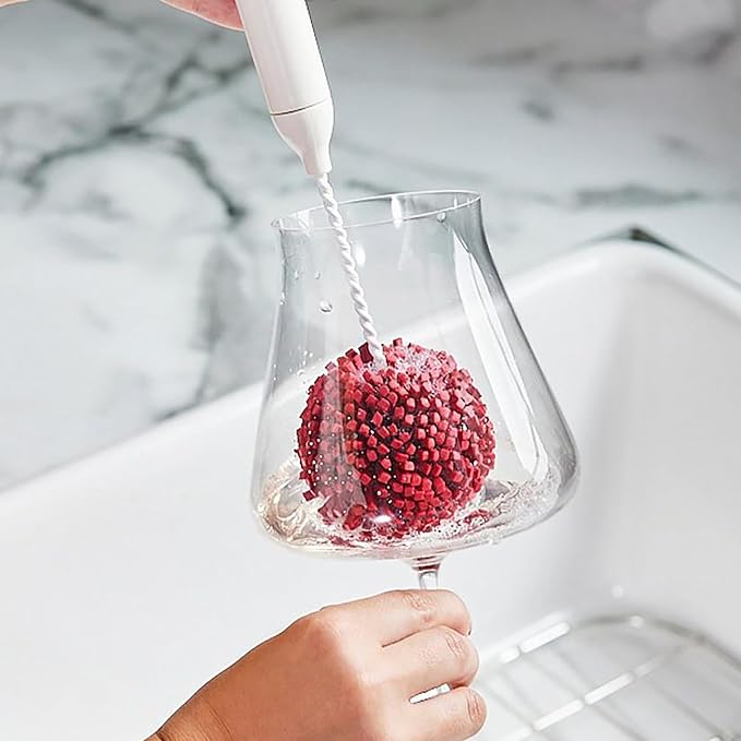 Wine Enthusiast Interchangeable Glassware Cleaning Brush Set – 5-Piece Bamboo - Image 4