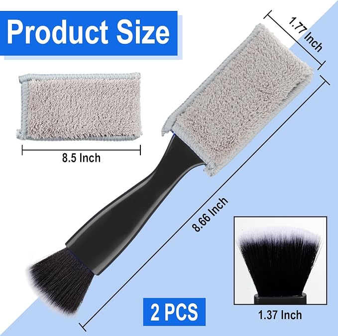 2PCS Double Head Brush for Car Clean, Universal 2 in 1 Car Detailing Brush - Image 2