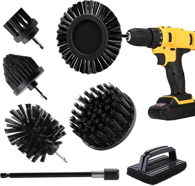 6 Piece BBQ Grill Cleaning Brush Ultra Stiff Drill Powered Cleaning Brushes by Unknown