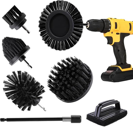 6 Piece BBQ Grill Cleaning Brush Ultra Stiff Drill Powered Cleaning Brushes by Unknown
