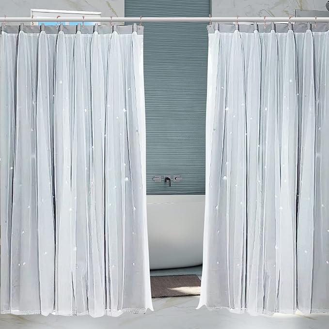 Goowin Shower Curtain Hooks, Stainless Steel Shower Curtain Hangers, Double - Image 7
