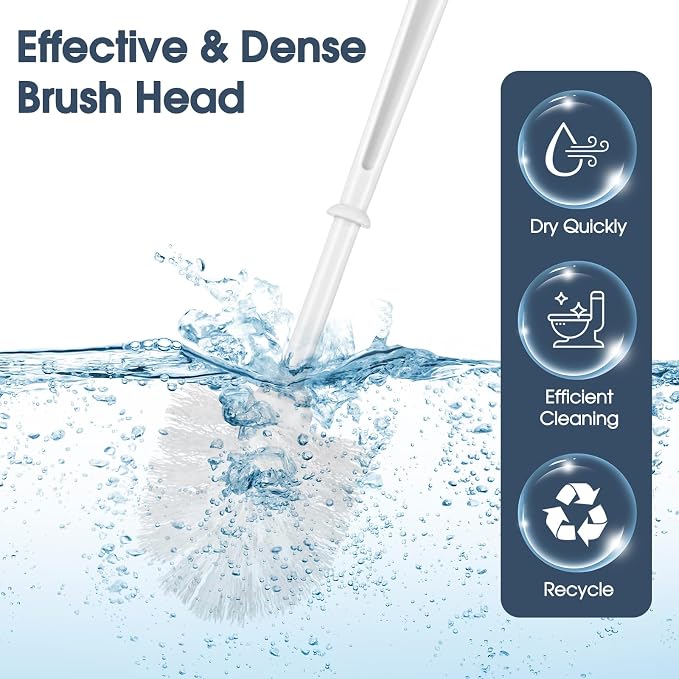 Mimorou 12 Sets Toilet Brushes and Holders Set White Toilet Bowl Brushes - Image 4