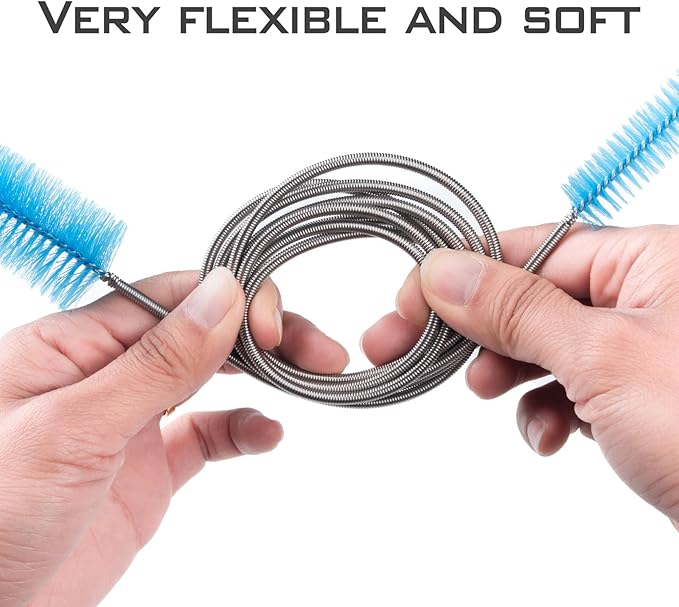 Flexible Sewer Brush, 61-Inch Long Dual Head Hose and Crevice Brush, and 3-Pack - Image 4