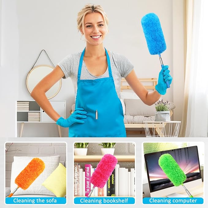 4 Pcs Washable Microfiber Feather Duster, - Image 3