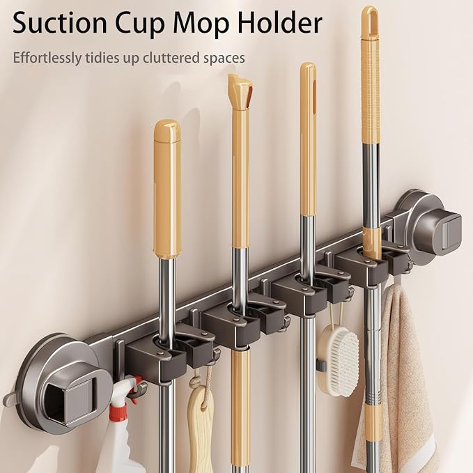 Wall-mounted Mop Holder for Bathrooms, Storage Rack Suitable for Bathrooms - Image 7