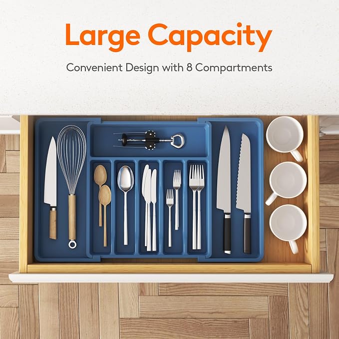 Lifewit Silverware Drawer Organizer, Expandable Utensil Tray - Image 2