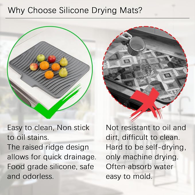 Silicone Drying Mat, Heat-Resistant, Eco-friendly, Hygienic Drying Pad - Image 5