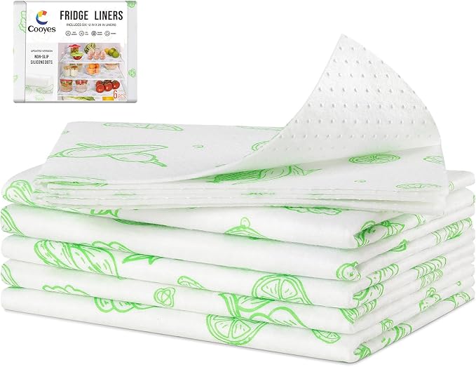 Cooyes 6 Pack Refrigerator Shelf Liners by Cooyes