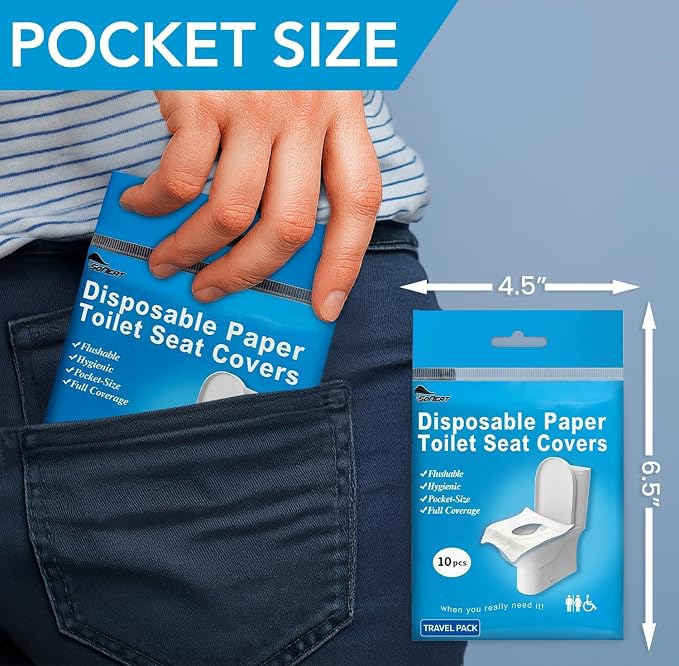Disposable Toilet Seat Covers Flushable XL 50 Pack – Adults & Kids Potty - Image 4