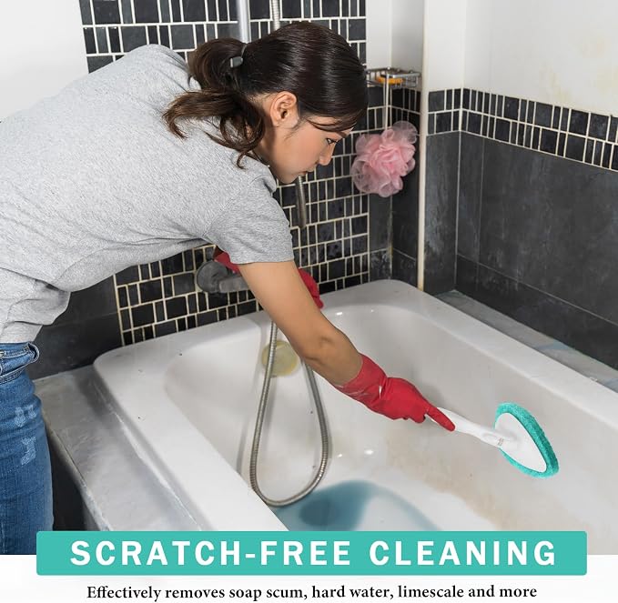 Baderke 4 Pcs Tub Tile Scrubber Cleaning Brush Pads Compatible - Image 3