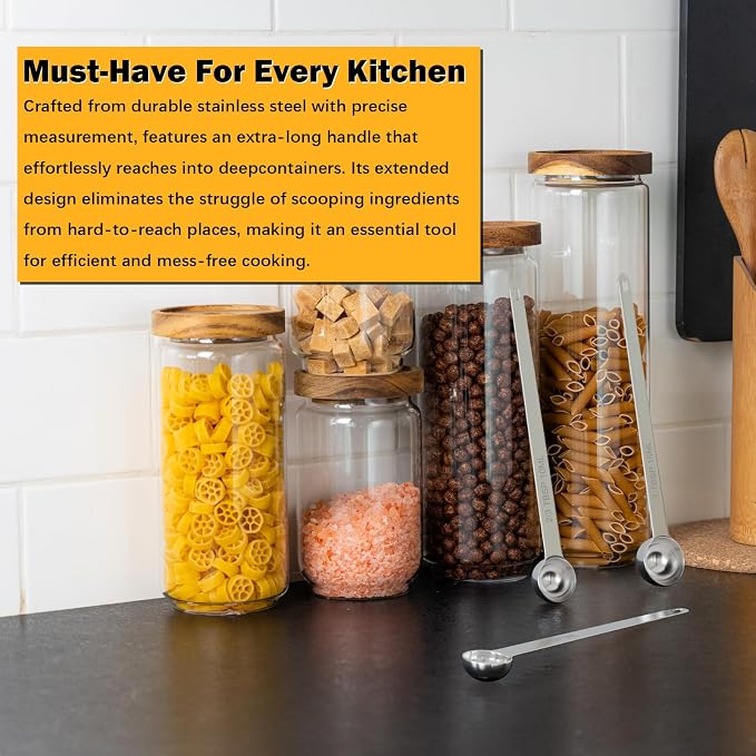 2PCS 1Tsp Extra Long Handle Measuring Spoon, Single Stainless Steel Individual - Image 6