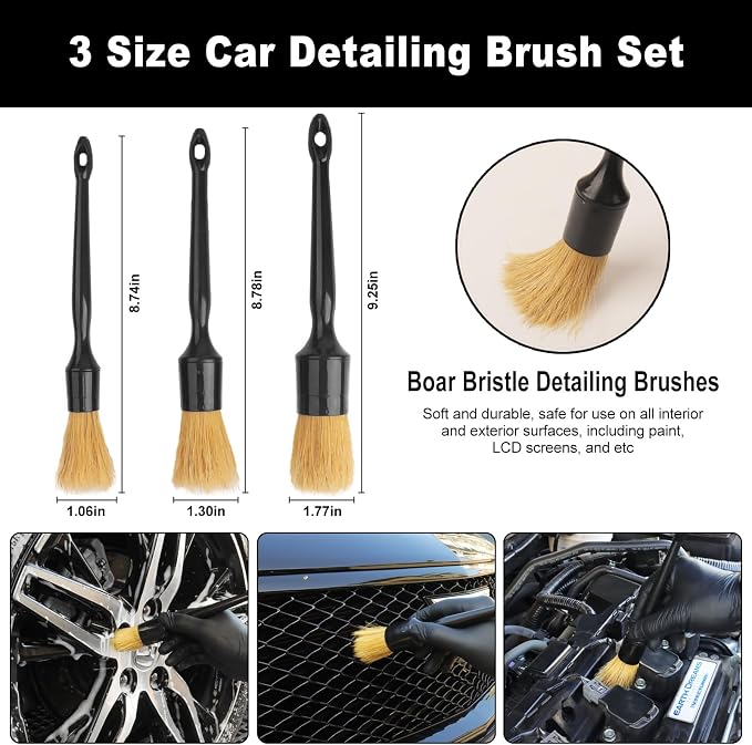 Car Wheel Brush kit, Tire Brush, Wheel Cleaner Brush, Soft-bristled Rim Cleaner - Image 5
