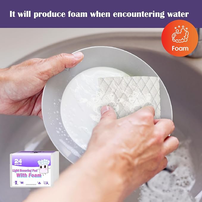 50 Pcs Light Scouring Pad with Foam, Triple Cleaning Scrub Pad Singles Heavy - Image 5