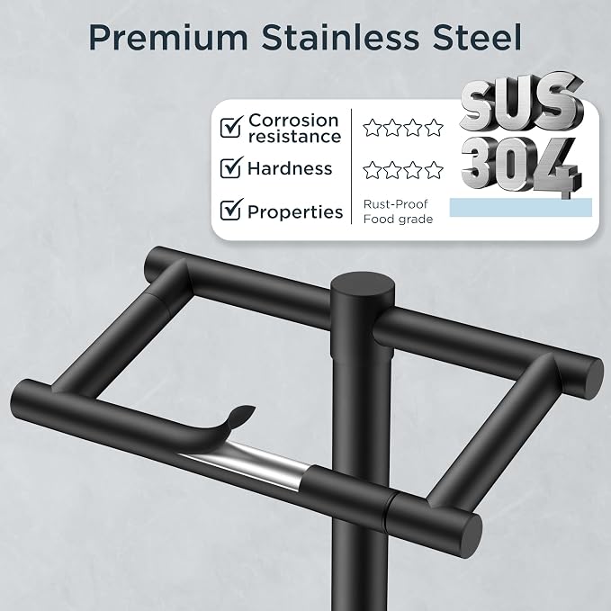 FORIOUS Toilet Paper Holder Wall Mount, Stainless Steel Rustproof Double Post - Image 6