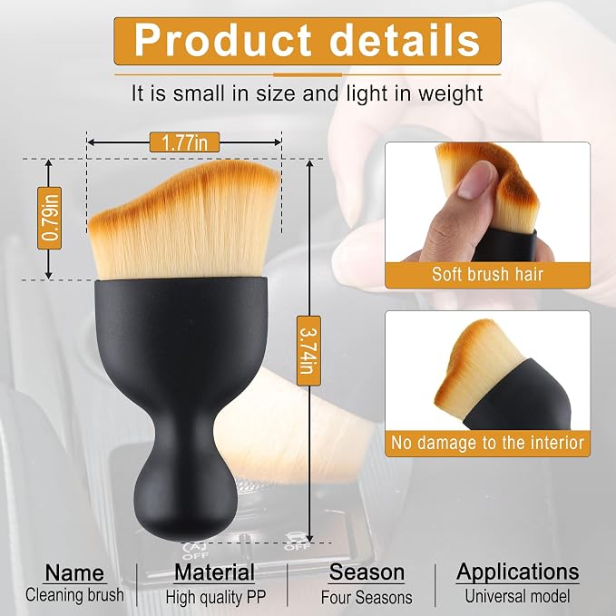 GaRhomxy Car Detailing Brushes, Car Interior Dust Sweeping Soft Brush, Soft - Image 2