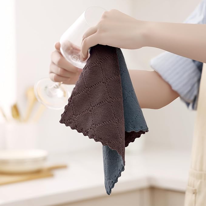 Homaxy 12 Pack Kitchen Cloths Dish Towels, Super Soft and Absorbent Dish Cloths - Image 5
