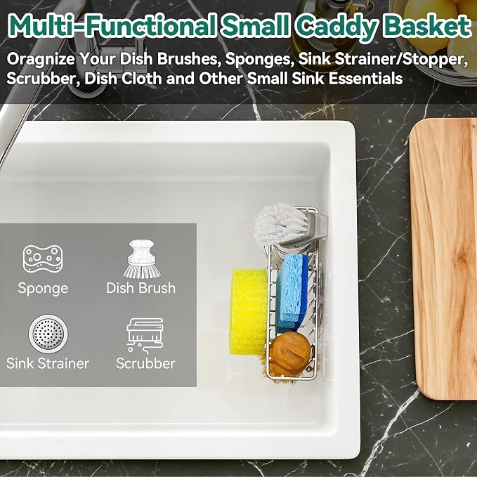 3-IN-1 Multiuse Sponge Holder for Kitchen Sink, Sponge Caddy for Scrub - Image 4
