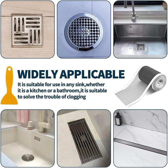 2 PCS 4 Inch x 33 FT Disposable Shower Drain Screen Self-Adhesive Stickers - Image 4