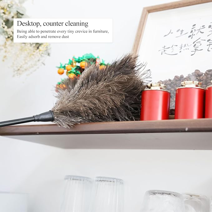 Ostrich Feather Duster 15Inch Natural Fluffy Handheld Feather Dusters - Image 5