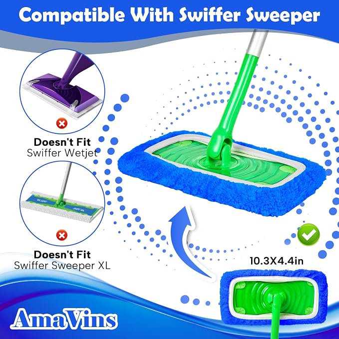5 Pack Reusable Microfiber Mop Pads Compatible - Image 2