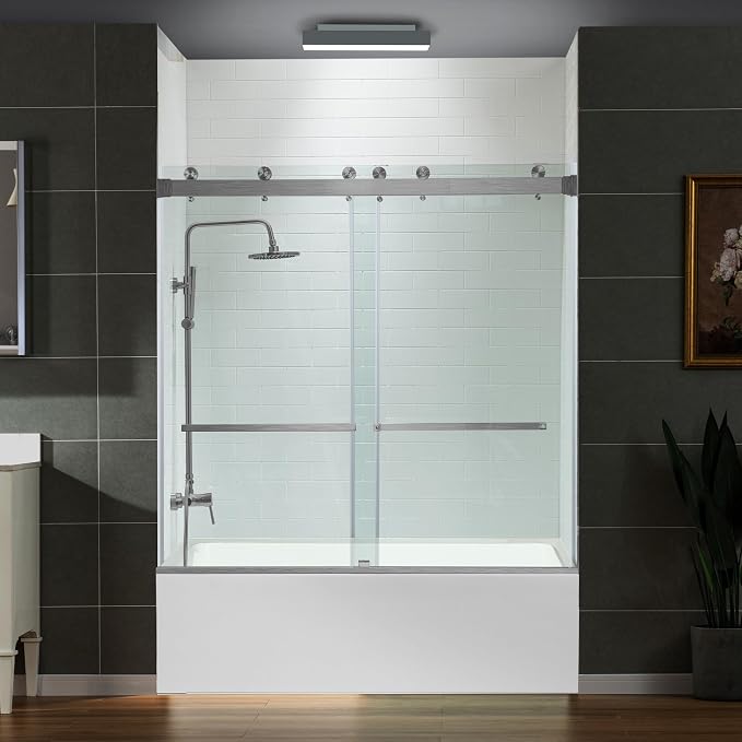 Woodbridge Frameless Bathtub Shower Doors 56-60" Width x 66" Height by WOODBRIDGE
