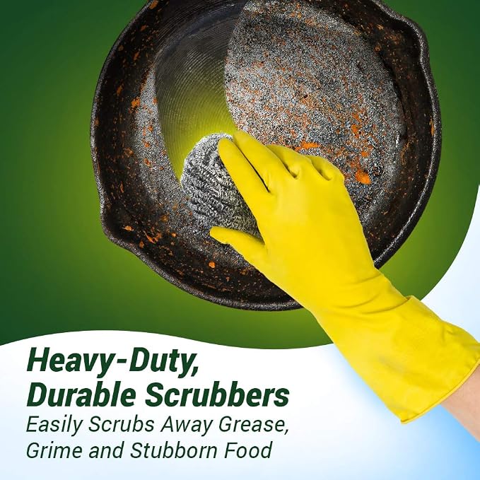 Fuller Brush Stainless Steel Scrubbing Sponges – 3-Pack – Heavy Duty Kitchen - Image 4