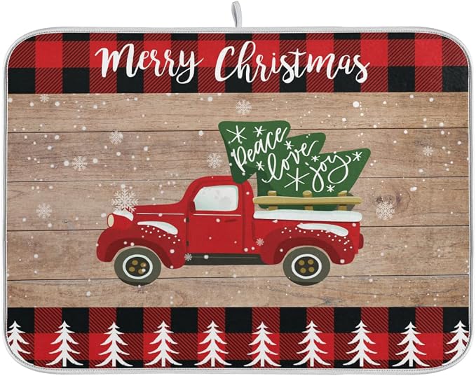 Christmas Dish Drying Mat 18 x 24 Inch by Sweetshow