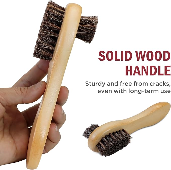 Horsehair Shoe Polish Applicator Brush, Shoe Buffing Brush - Image 4